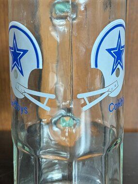 Vintage NFL Dallas Cowboys Fisher Nuts Glass Beer Mug 20 oz. - Super Bowl - EUC